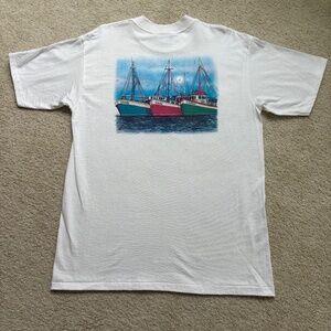NWT Vintage Chaps Ralph Lauren L t-shirt Fishing boats